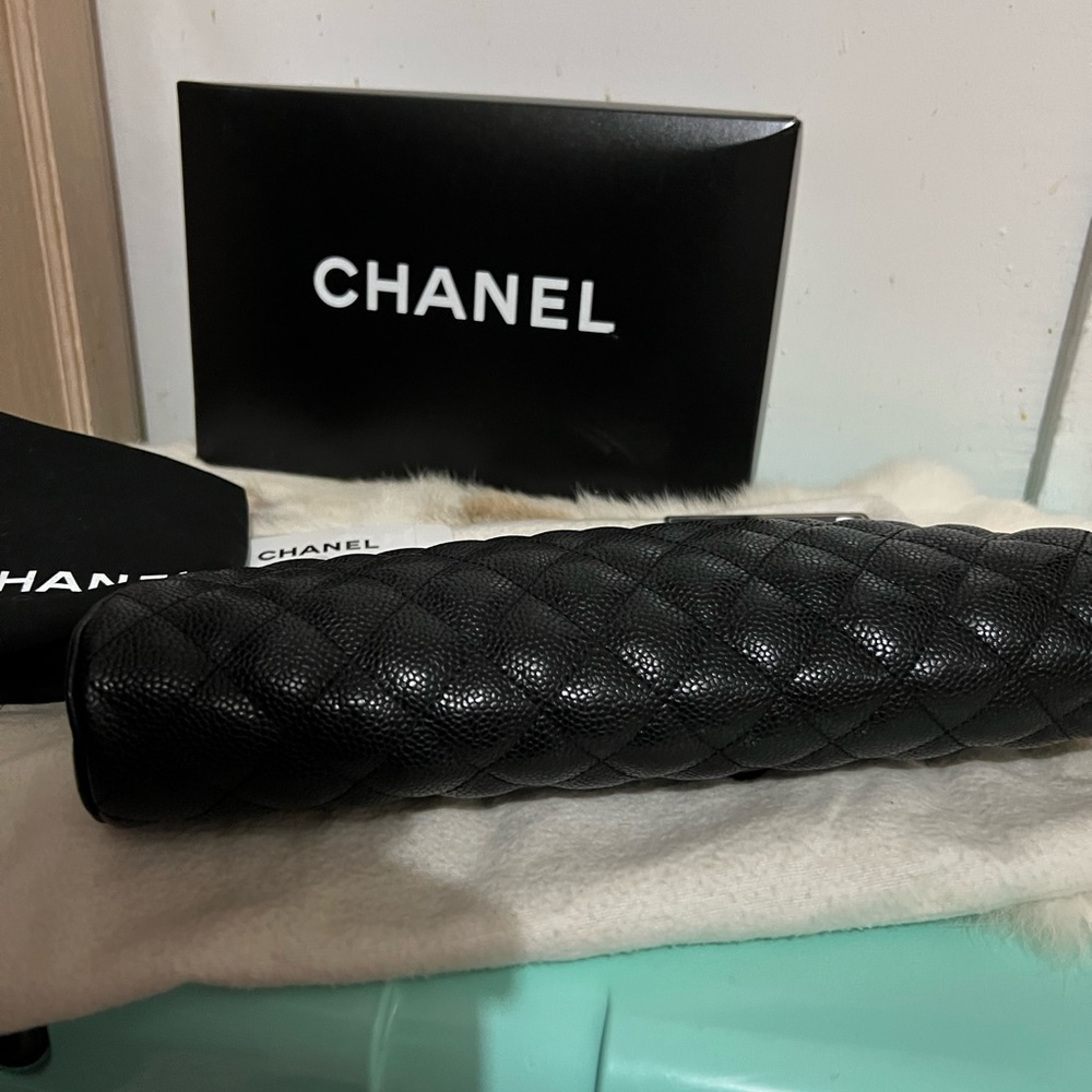 Black Quilted Caviar Leather Timeless Clutch Bag-sold elsewhere - Picture 5 of 14